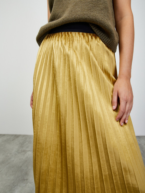 ZOOT.lab Rakott midi szoknya arany és bársony kivitelben ZOOT.lab Nova