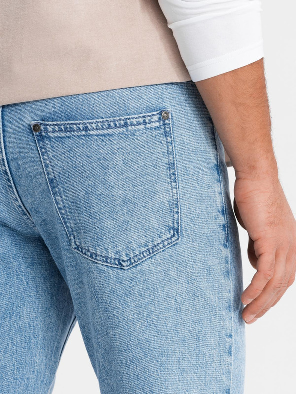 Ombre Clothing Férfi klasszikus mosott farmer REGULAR FIT kék Ombre ruházat