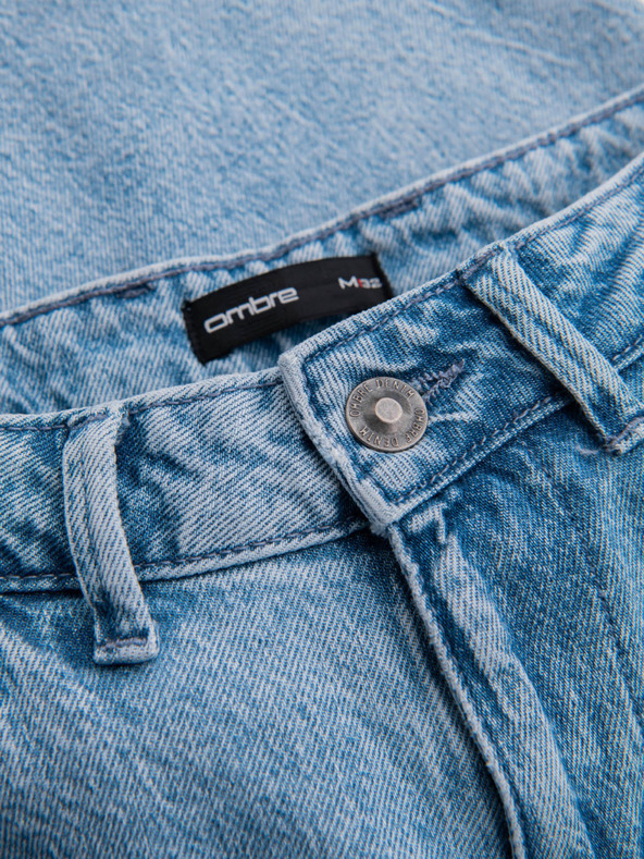 Ombre Clothing Férfi klasszikus mosott farmer REGULAR FIT kék Ombre ruházat