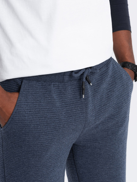 Ombre Clothing Férfi Ottomán kötött melegítőnadrág - sötétkék V1 OM-SRSK-0150 Ombre ruházat