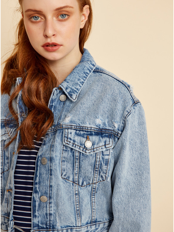 ZOOT.lab Sötétkék női csíkos basic pulóver ZOOT.lab Maja női csíkos pulóver