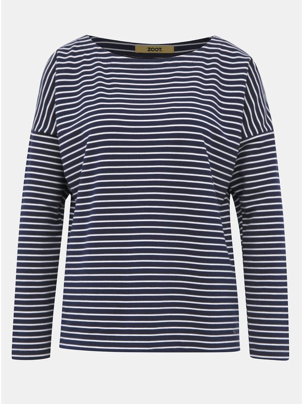 ZOOT.lab Sötétkék női csíkos basic pulóver ZOOT.lab Maja női csíkos pulóver