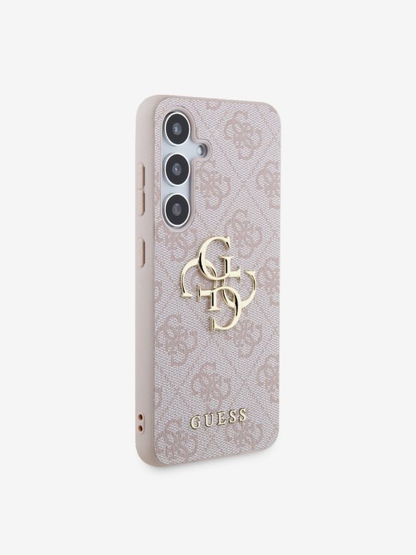 Guess Guess PU 4G Fém Logó Hátlap Samsung Galaxy S24 Rózsaszín