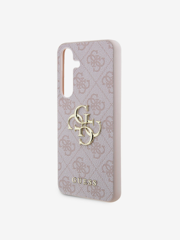 Guess Guess PU 4G Fém Logó Hátlap Samsung Galaxy S24 Rózsaszín