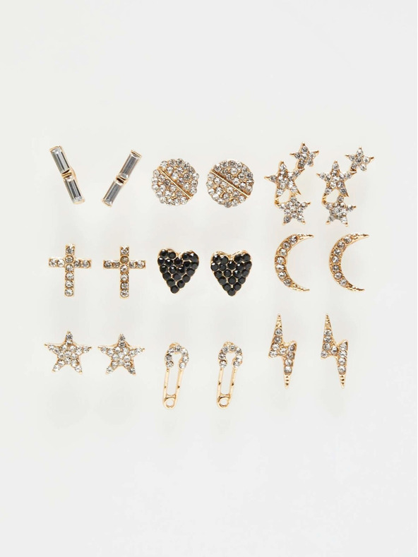 Moodo Aranyszínű fülbevaló-készlet Moodo