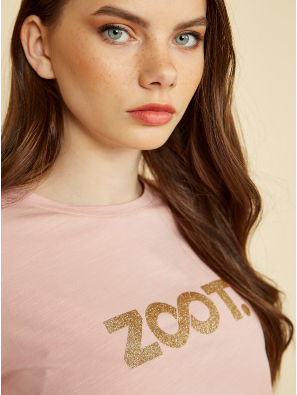 ZOOT.lab Világos rózsaszín női póló ZOOT.lab Lucy nyomtatással