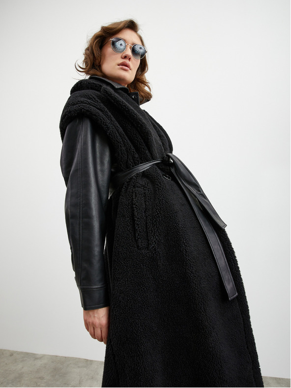 ZOOT.lab Bézs és piros mintás midi szoknya résszel ZOOT.lab Norine