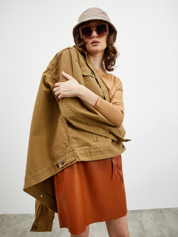 ZOOT.lab Barna női műbőr szoknya nyakkendővel ZOOT.lab Ryoko