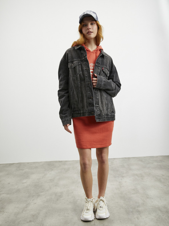 ZOOT.lab Korallszínű női kapucnis pulóveres ruha nyomtatással ZOOT.lab Debby Debby