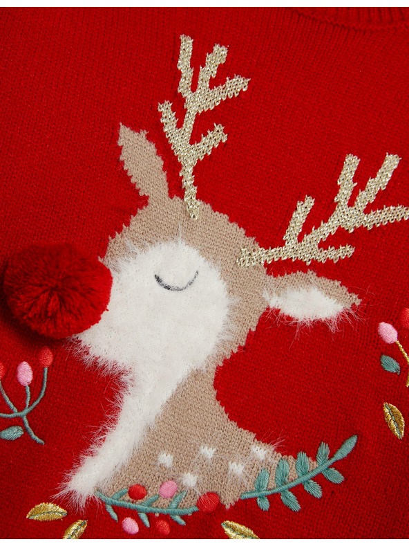 Marks & Spencer Rénszarvasos pulóver (1-8 éves korig) Marks & Spencer piros