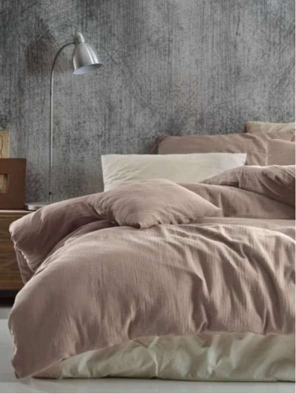 Kvalitex Hosszabbított muszlin ágynemű 140x220, 70x90 cm bézs Kvalitex