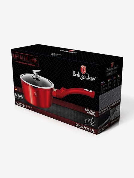 Berlingerhaus Palacsintasütő serpenyő fedővel, márvány felülettel 16 cm Burgundy Metallic Line BERLINGERHAUS