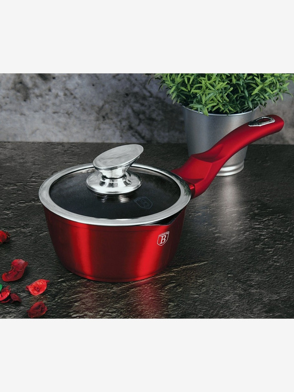 Berlingerhaus Palacsintasütő serpenyő fedővel, márvány felülettel 16 cm Burgundy Metallic Line BERLINGERHAUS