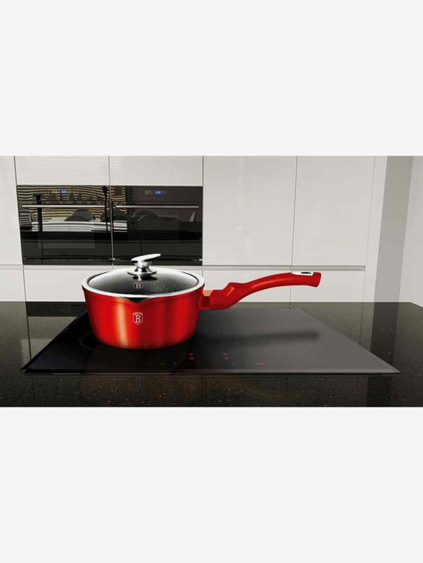 Berlingerhaus Palacsintasütő serpenyő fedővel, márvány felülettel 16 cm Burgundy Metallic Line BERLINGERHAUS