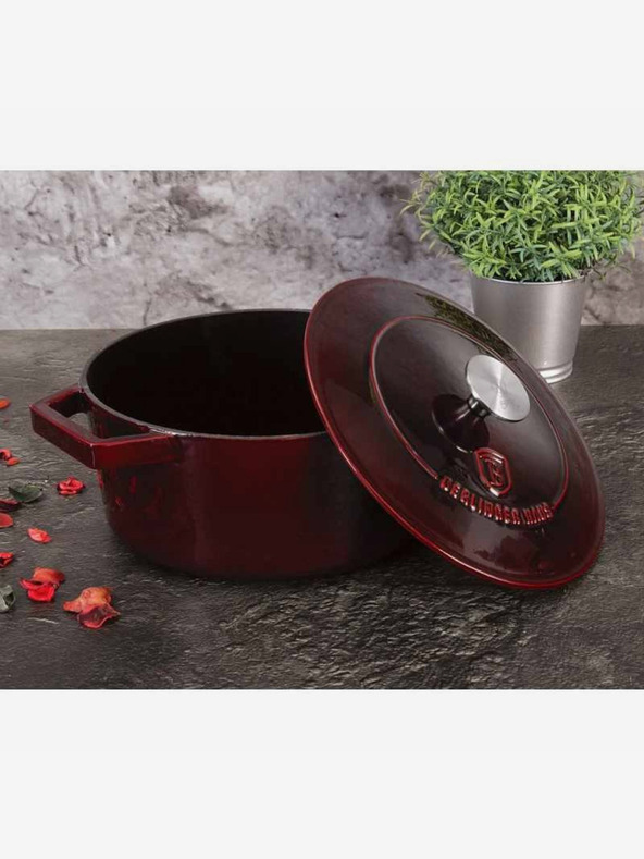 Berlingerhaus Öntöttvas sütőtál fedővel 24 cm Burgundy Line BERLINGERHAUS