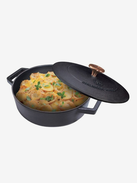 Berlingerhaus Öntöttvas tepsi 26 cm-es fedővel BERLINGERHAUS Black Rose Collection