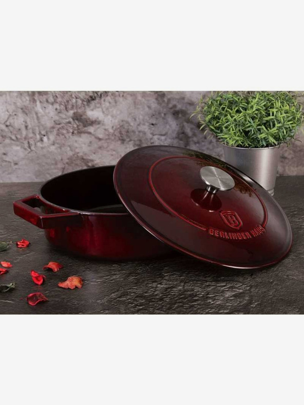Berlingerhaus Öntöttvas sütőtál fedővel 26 cm Burgundy Line BERLINGERHAUS