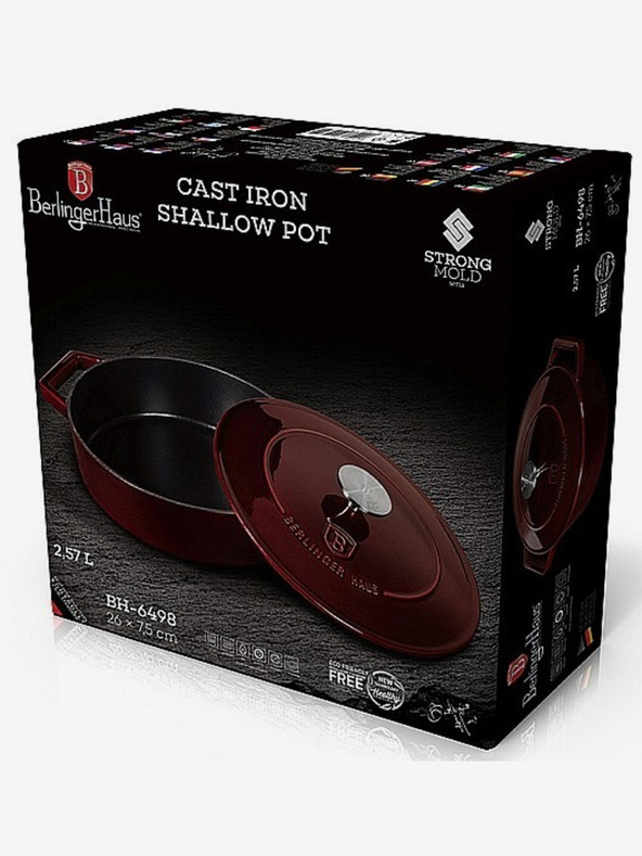 Berlingerhaus Öntöttvas sütőtál fedővel 26 cm Burgundy Line BERLINGERHAUS