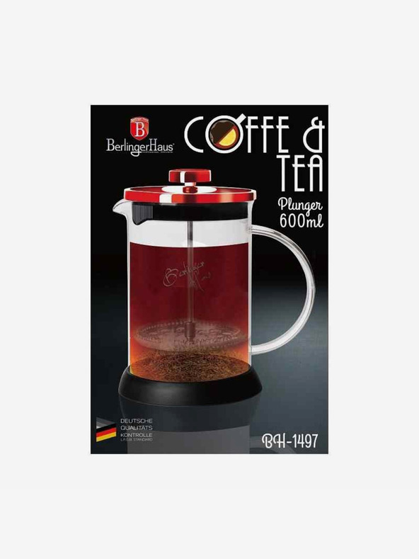 Berlingerhaus Tea és kávéskanna French Press 600 ml Burgundia Metallic Line BERLINGERHAUS