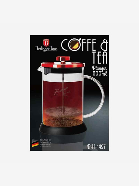 Berlingerhaus Tea és kávéskanna French Press 600 ml Burgundia Metallic Line BERLINGERHAUS