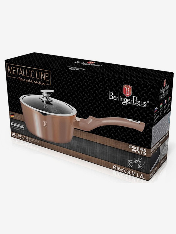 Berlingerhaus Lábas fedővel márvány felülettel 16 cm Rosegold Metallic Line BERLINGERHAUS