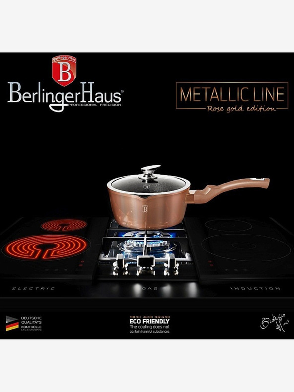 Berlingerhaus Lábas fedővel márvány felülettel 16 cm Rosegold Metallic Line BERLINGERHAUS