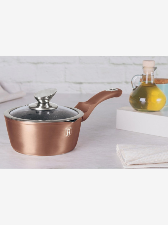 Berlingerhaus Lábas fedővel márvány felülettel 16 cm Rosegold Metallic Line BERLINGERHAUS