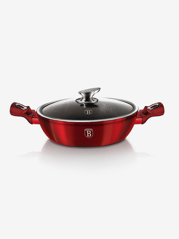 Berlingerhaus Kerek sütőtál márvány felülettel és fedővel 24 cm BERLINGERHAUS Burgundy Metallic Line