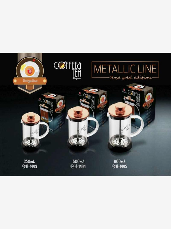 Berlingerhaus Tea és kávéskanna French Press 600 ml Rosegold kollekció BERLINGERHAUS