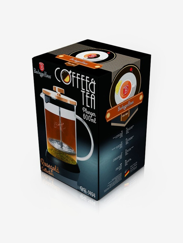 Berlingerhaus Tea és kávéskanna French Press 600 ml Rosegold kollekció BERLINGERHAUS