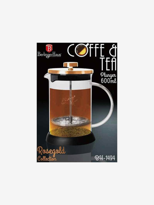 Berlingerhaus Tea és kávéskanna French Press 600 ml Rosegold kollekció BERLINGERHAUS