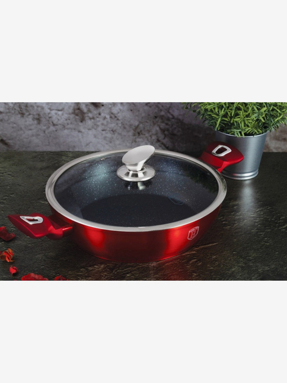 Berlingerhaus Kerek sütőtál márványfelülettel és fedővel 32 cm BERLINGERHAUS Burgundy Metallic Line