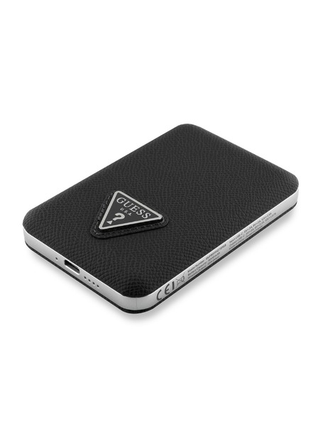 Guess Guess PU szemcsés háromszög logós MagSafe Powerbank 5000mAh Fekete