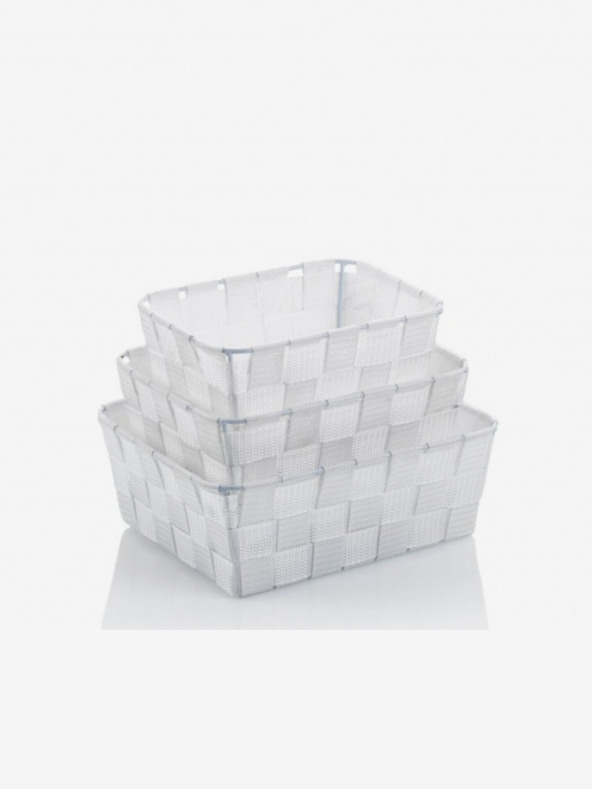 Kela KELA Alvaro PP kosár szett, fehér, 3 db