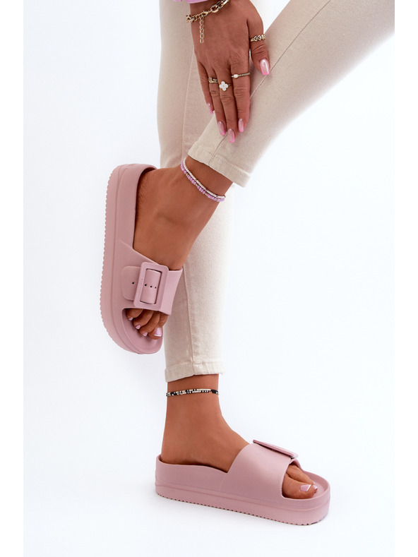 BIG STAR SHOES Rózsaszín platformos Big Star női cipő csattal