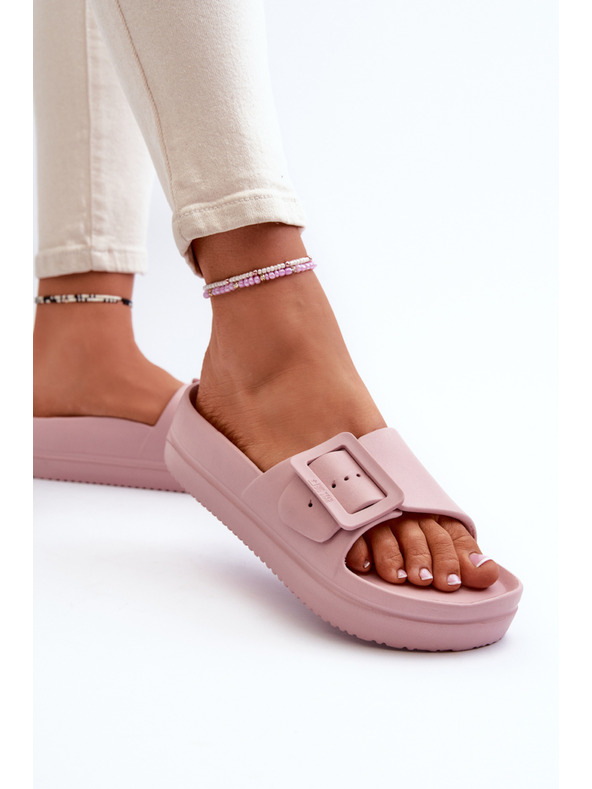 BIG STAR SHOES Rózsaszín platformos Big Star női cipő csattal