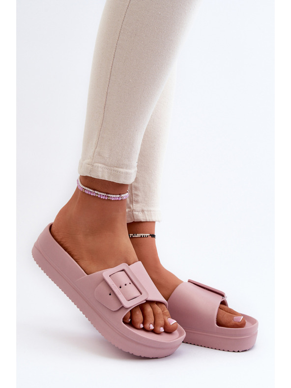 BIG STAR SHOES Rózsaszín platformos Big Star női cipő csattal