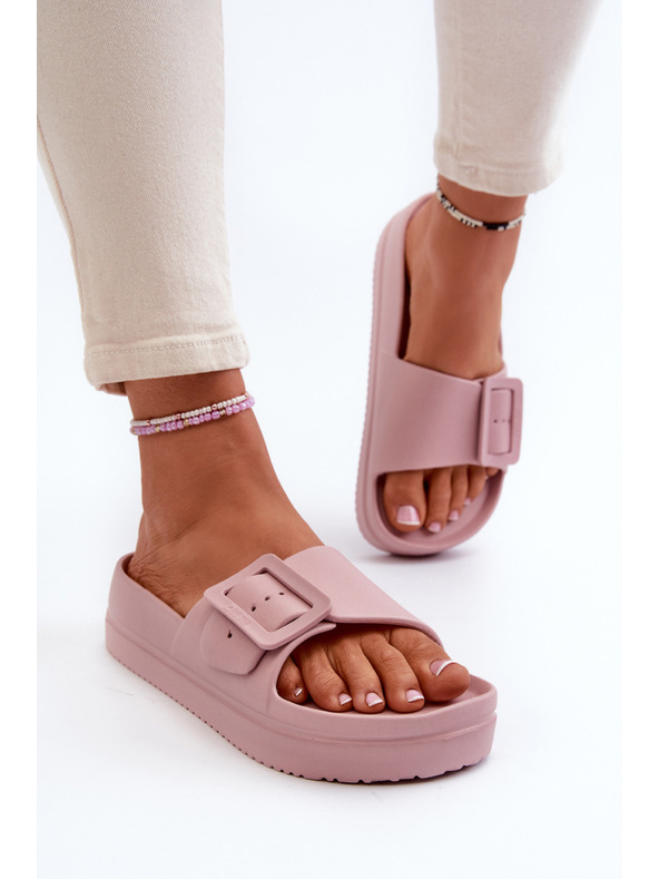 BIG STAR SHOES Rózsaszín platformos Big Star női cipő csattal