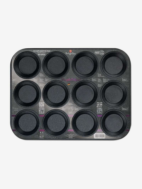 Berlingerhaus BERLINGERHAUS Lila Metallic Line muffinforma titán felülettel (12 db)