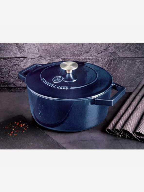 Berlingerhaus BERLINGERHAUS Aquamarine Metallic Line öntöttvas sütőedény fedővel (24 cm)