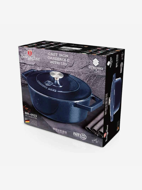 Berlingerhaus BERLINGERHAUS Aquamarine Metallic Line öntöttvas sütőedény fedővel (24 cm)