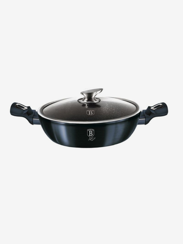 Berlingerhaus Kerek sütőtál márvány felülettel és fedővel 28 cm BERLINGERHAUS Metallic Line Aquamarine Edition