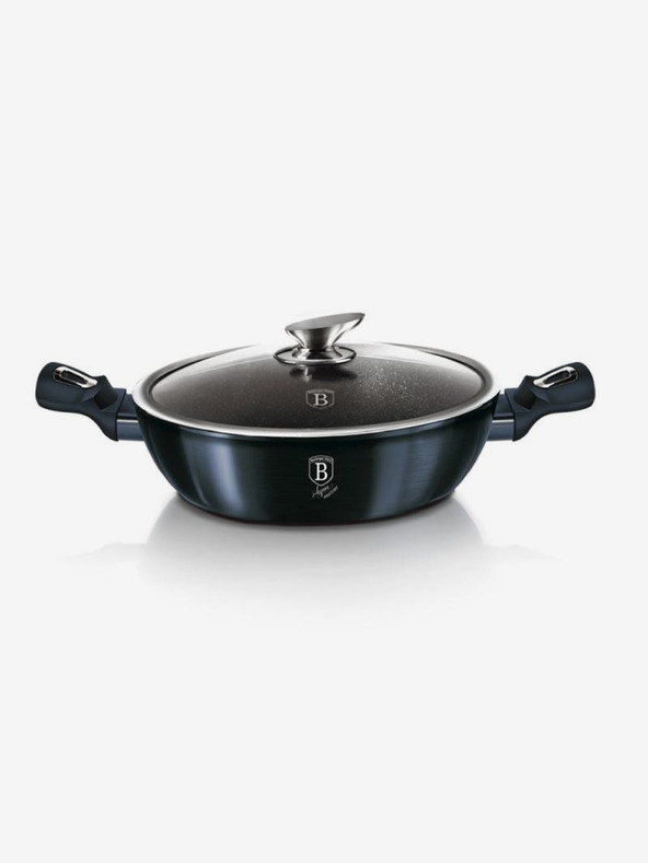 Berlingerhaus Kerek sütőtál márvány felülettel és fedővel 28 cm BERLINGERHAUS Metallic Line Aquamarine Edition