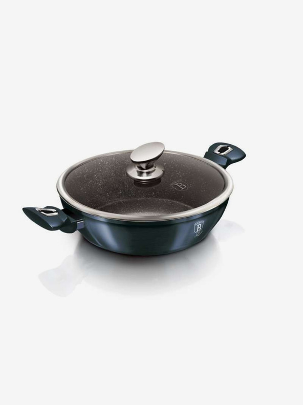 Berlingerhaus Kerek sütőtál márvány felülettel és fedővel 28 cm BERLINGERHAUS Metallic Line Aquamarine Edition