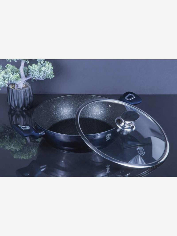 Berlingerhaus Kerek sütőtál márvány felülettel és fedővel 28 cm BERLINGERHAUS Metallic Line Aquamarine Edition