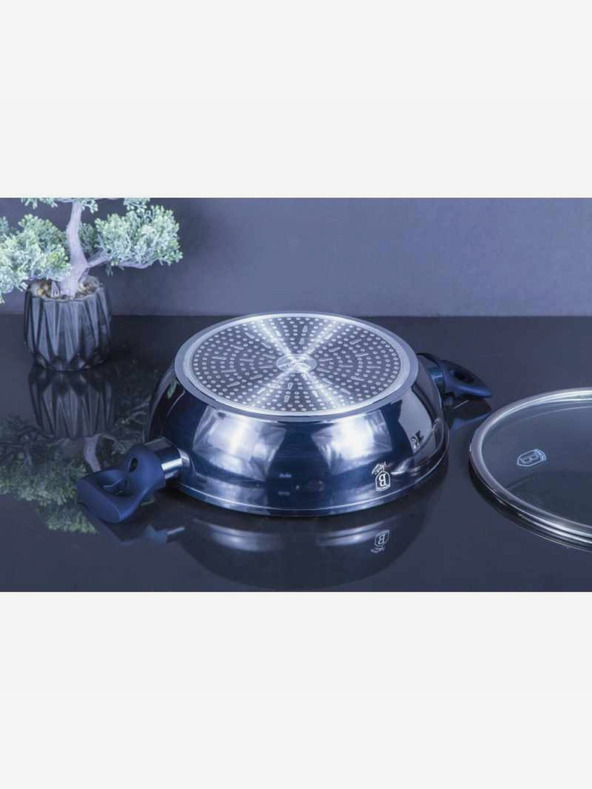 Berlingerhaus Kerek sütőtál márvány felülettel és fedővel 28 cm BERLINGERHAUS Metallic Line Aquamarine Edition