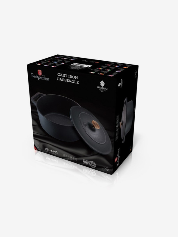 Berlingerhaus Öntöttvas sütőedény fedővel 24 cm BERLINGERHAUS Black Rose Collection