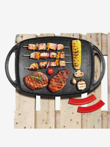 Berlingerhaus Grillezőtányér márványozott felülettel Burgundy Metallic Line 36 cm BERLINGERHAUS