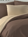 Kvalitex Szatén francia ágynemű LUXURY COLLECTION 1+2, 220x200, 70x90cm sötétbarna / bézs