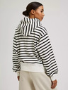 Moodo Fekete-fehér csíkos cipzáras kapucnis pulóver Moodo